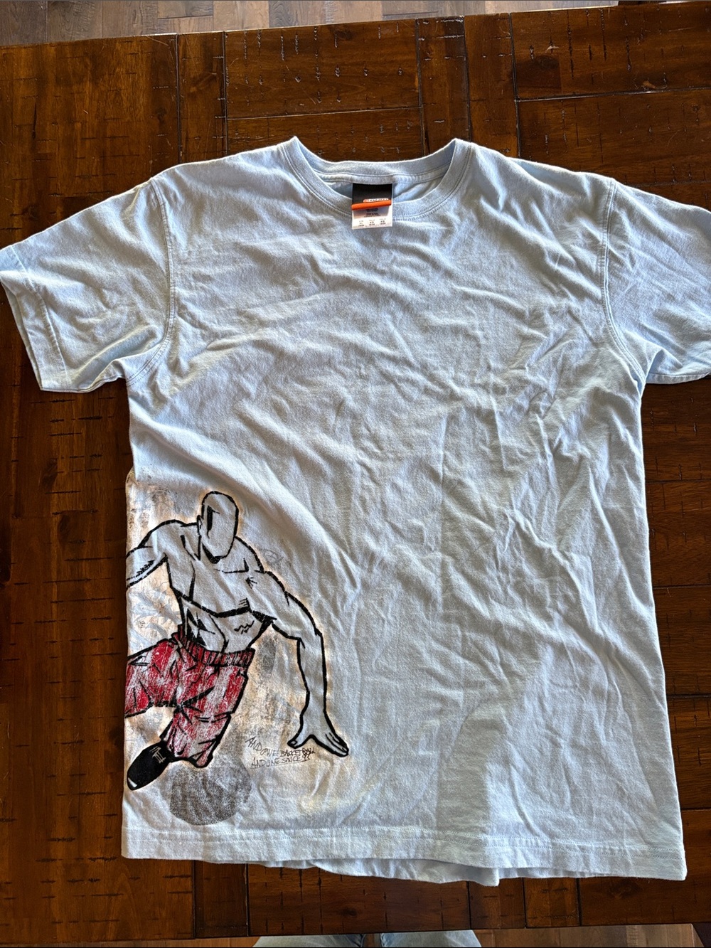 And1 Light Blue Graphic Tee - Y2K, Vintage, Youth XL (= Men’s S/M) RARE